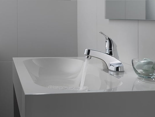 Peerless Centerset Bathroom Faucet Chrome, Bathroom Sink Faucet, Single Handle, Chrome P131LF