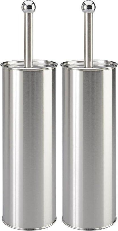 Bath Bliss Stainless Steel, Rust Resistant, Heavy Duty Toilet-Brushes, 2 Pack, Satin
