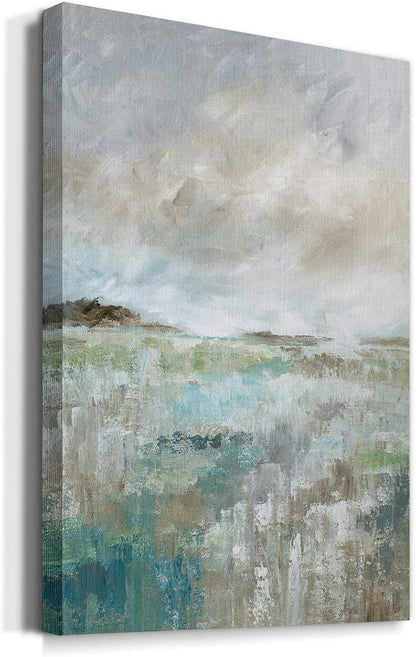 Renditions Gallery Canvas Nature Wall Art Home Paintings & Prints Rustic Cloudy Ocean Coastal Canvas Abstract Artwork Decorations for Bedroom Living Room Office Kitchen - 24"x36" LT02