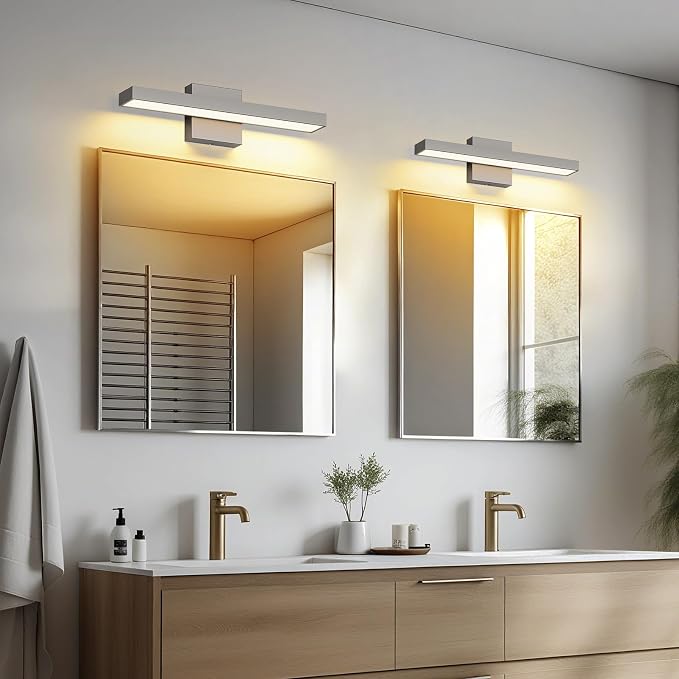 Modern Brushed Nickel Vanity Light 5CCT Dimmable Bathroom Wall Light | Vanity Light for Bathroom Over Mirror 16.53 inch Bath Vanity Lights Bar
