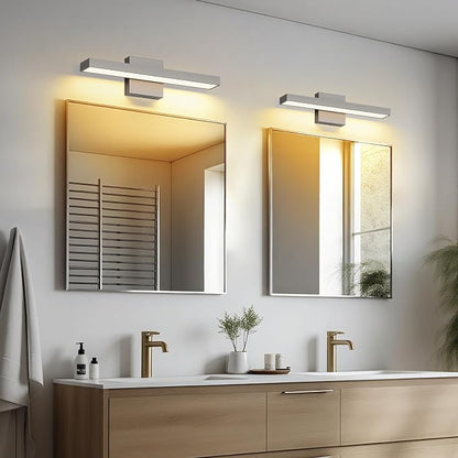 Modern Brushed Nickel Vanity Light 5CCT Dimmable Bathroom Wall Light | Vanity Light for Bathroom Over Mirror 16.53 inch Bath Vanity Lights Bar