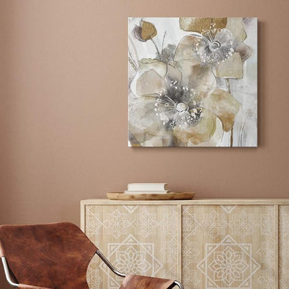 Renditions Gallery Taupe Spring Poppy Wall Art, Premium Gallery Wrapped Canvas Decor, Ready to Hang, 10 in H x 10 in W, Made in America Print (Model: AZS-WC25-18276-R-1010-MK)