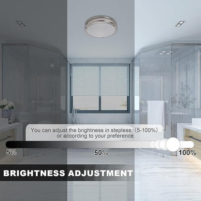13.01inch LED Flush Mount Ceiling Light Fixture Remote Dimmable Matte Black, Easy Install LED Ceiling Lamp Without Flicker, Super Bright 36W 3600LM Warm to White Light 2700K to 6500K 2-Pack