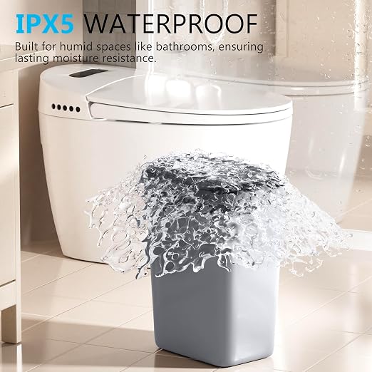 Bathroom Small Trash Can with Lid, Automatic Garbage Can, 2.6 Gallon | 3 Pack Touchless Slim Waterproof Motion Sensor Smart Trash Bin for Bedroom, Office, Living Room-White/Black/Grey