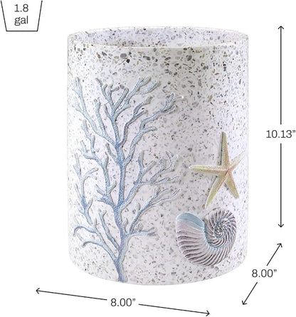 Avanti Linens - Wastebasket, Decorative Trash Can, Guest Bathroom Essentials, Sea Inspired Home Decor (Coastal Terrazo Collection)