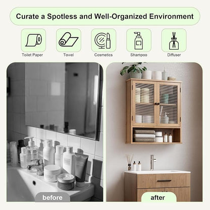 Bathroom Medicine Cabinet, Bathroom Wall Cabinet, Bathroom Cabinet Wall Mount, Medicine Cabinets for Bathroom with Glass Door