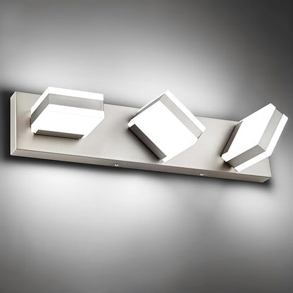 PRESDE 3-Light LED Vanity Light for Bathroom Brushed Nickel Bathroom Light Fixtures Over Mirror Modern Bath Wall Lighting
