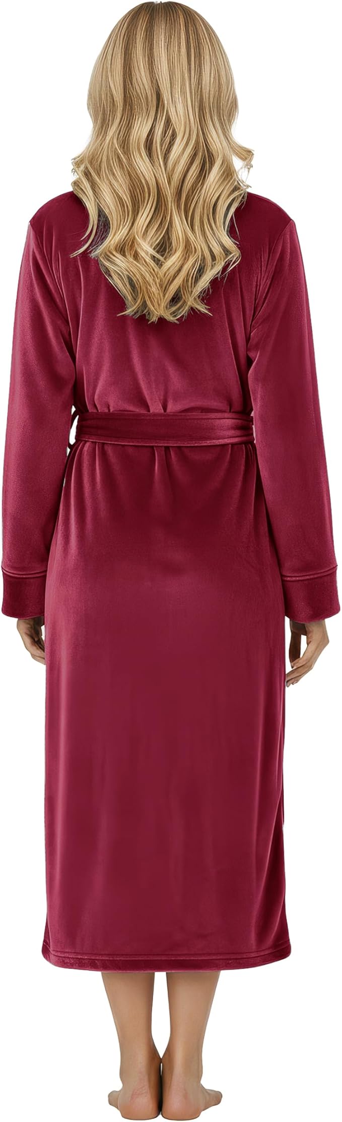 NY Threads Women's Fleece Shawl Collar Bathrobe Plush Long Spa Robe, Medium