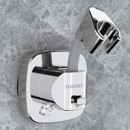 Shower Head Holder with Suction | 360° Swivel | Silver | Tool-free install in seconds, 360° swivel head, 10kg built-in storage hook, removable, rust-resistant, strong suction grip