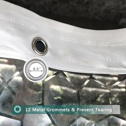 Clear Shower Curtain Liner, 100% Waterproof EVA 3D Shower Curtains with 3 Duty Heavy Bottom Magnets and 12 Rust Proof Grommets, 72x72 Weighted Shower Liner for Shower Stall, Bathtubs