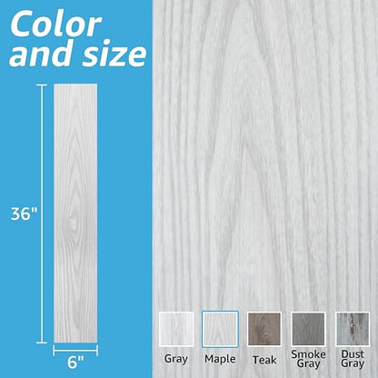 Art3d 60 Sq.ft Peel and Stick Floor Tiles, 40Pcs Luxury Vinyl Plank Flooring Wood Look, Adhesive and Waterproof Tile Sticker for Bedroom, Living Room, Kitchen, Light Gray