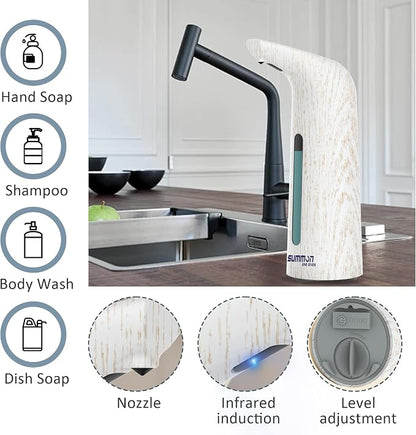 Automatic Liquid Soap Dispenser, 4-Level,13.5oz Touchless | Plastic,400ml Electric Battery Operated Hand & Dish Countertop Soap Dispensers with Sensor for Bathroom,Kitchen Sink