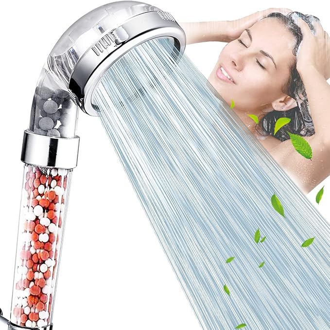 Nosame Shower Head, Filter Filtration High Pressure Water Saving 3 Mode Function Spray Handheld Showerheads for Dry Skin & Hair | Handheld Showerheads, Filter Filtration High Pressure Water Saving 3 Mode Function Spray Shower Head for Dry Skin & Hair