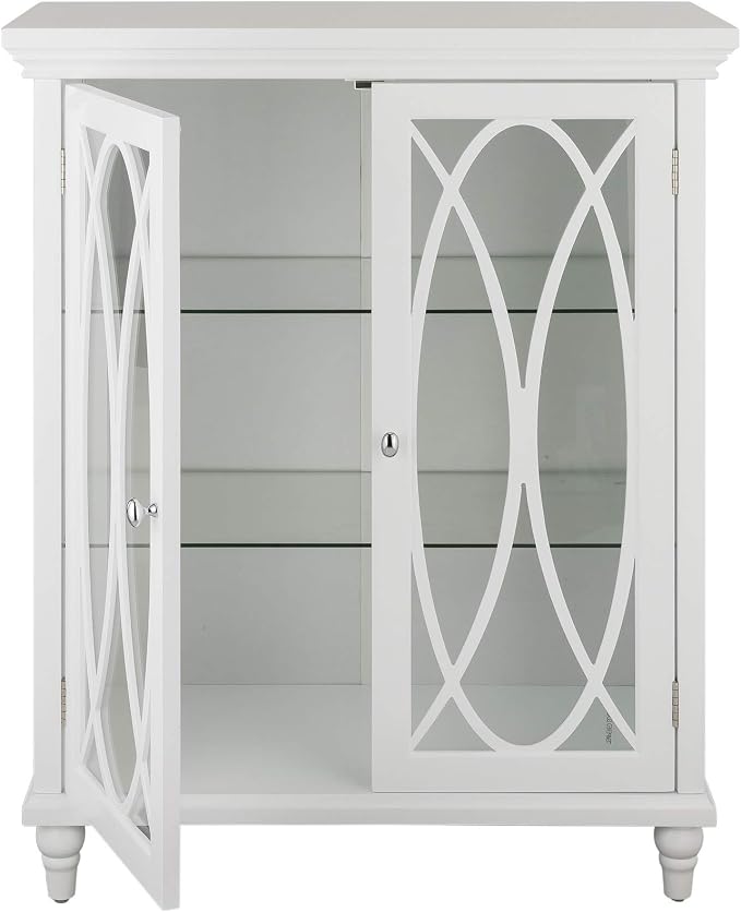 Teamson Home Florence 26 in. x 32 in. 2-Door Freestanding Wooden Floor Cabinet with Adjustable Shelves for Storage Solutions in Bathrooms, Kitchens, Laundry Rooms, Home Offices, White | Freestanding Wooden, Adjustable Shelves, For Bathrooms, Kitchens, ...