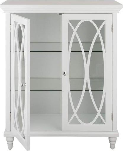Teamson Home Florence 26 in. x 32 in. 2-Door Freestanding Wooden Floor Cabinet with Adjustable Shelves for Storage Solutions in Bathrooms, Kitchens, Laundry Rooms, Home Offices, White | Freestanding Wooden, Adjustable Shelves, For Bathrooms, Kitchens, ...