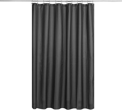 N&Y HOME Fabric Shower Curtain or Liner with Magnets Dark Charcoal Grey - Hotel Quality, Machine Washable, Water Repellent - Graphite Gray, 72x72