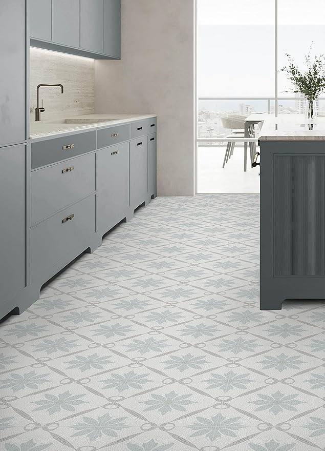 FloorPops Jamila Grey Peel and Stick Floor Tiles, FP6300