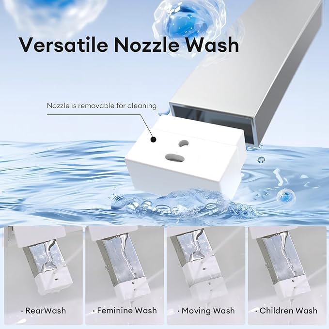 Ceramic Smart Toilet with Bidet Built In, Bidet Toilet ADA Comfort Height Elongated One-Piece Toilet,Toilet With Bidet 3 Multi-Functional Cleaning Modes Night Light Heated Seat S20