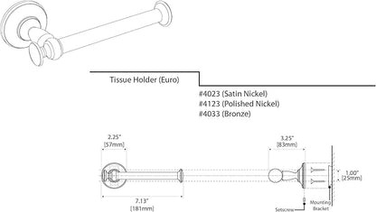 Gatco 4023 Tavern Tissue Holder, Satin Nickel