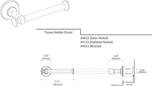 Gatco 4023 Tavern Tissue Holder, Satin Nickel