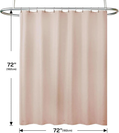 3 in 1 Shower Curtain Set, Pink Shower Curtain and Liner Set with 12 Double Sided Shower Curtain Hooks, Cloth Shower Curtains for Bathroom,Waterproof, 72" W*72" H