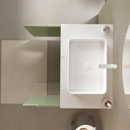 30" Transitional Light Green Bathroom Vanity with Sink, Bathroom Storage Cabinet with 2 Soft Close Doors, Drain Assembly and Pipe NOT Included
