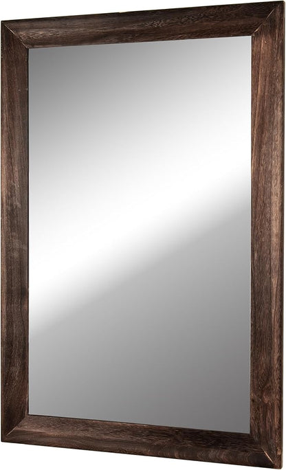 Rustic Wood Wall Mirror for Bathroom,Rectangle 24 x 36 inch Mirrors, Brown | Vanity Hanging Mirror with Wooden Frame for Living Room,Bedroom,Entryway (24x36 inch, Vintage Light Brown)