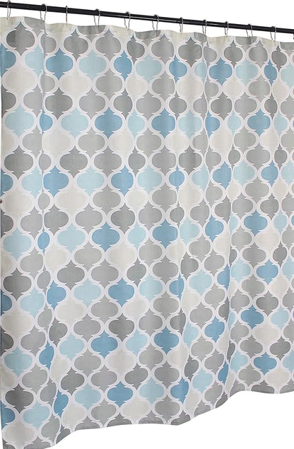 VCNY Home Universal Bathroom Fabric Shower Curtain for Men or Women: Muted Tones of Blue and Grey (Conrad Multi)