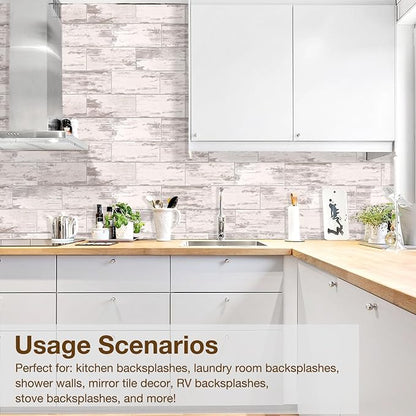 Peel and Stick Backsplash Tile for Kitchen & Bathroom Walls - Waterproof Smart Renter Friendly Sticker