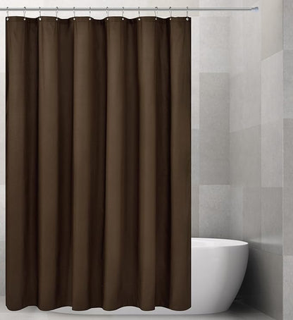 Barossa Design Soft Microfiber Fabric Shower Liner or Curtain, Hotel Quality, Machine Washable, Water Repellent, Chocolate Brown, 70 x 72 inches