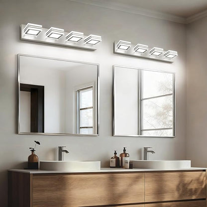 SOLFART Bathroom Vanity Light Over Mirror - 4 Light Led Vanity Light Fixture 26inch Matt Lights for Medicine Cabinet 5CCT Dimmable