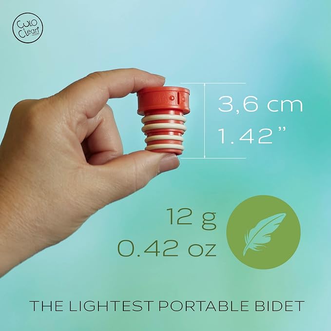 CuloClean Portable Bidet for Toilet or Travel. Peri Bottle for Men and Women. Handheld Spray. Bath Essentials (Coral)