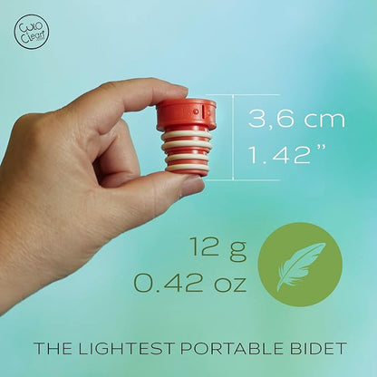 CuloClean Portable Bidet for Toilet or Travel. Peri Bottle for Men and Women. Handheld Spray. Bath Essentials (Coral)