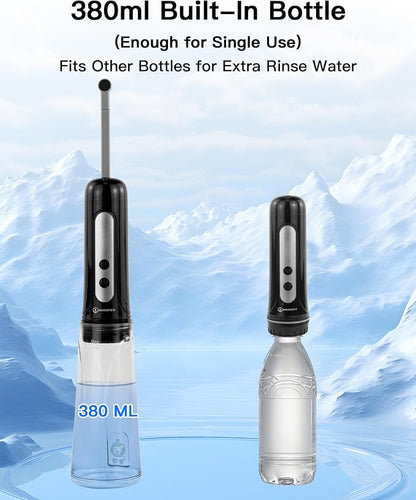 Portable Bidet for Travel, 800mAh Electric Handheld Bidet with 380ml Bottle | Rechargeable Handheld Bidet Sprayer, Peri Bottle for Women & Men, Works with Warm Water, Personal Hygiene Care