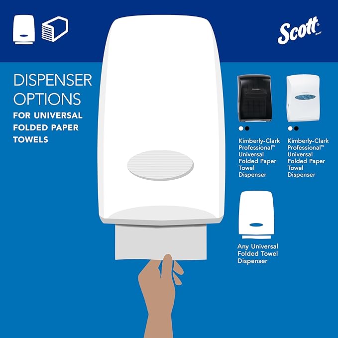 Scott Professional Essential C-Fold Folded Paper Towels, Bulk (01510), Fast-Drying Absorbency Pockets, 13.15"x10.125" Towel, White (200 Sheets/Pack, 12 Packs/Case, 2,400 Sheet Total)