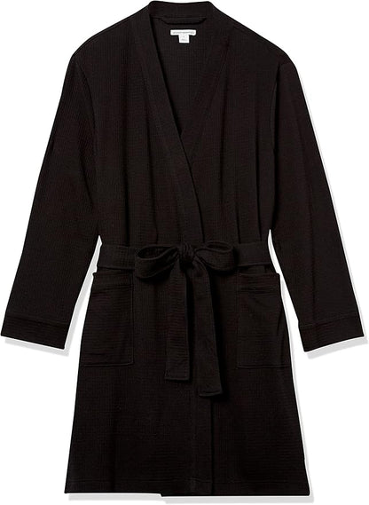 Amazon Essentials Women's Lightweight Cotton Waffle Mid-Length Bathrobe (Available in Plus Size)