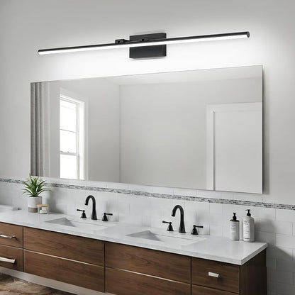 LED Bathroom Vanity Light, Modern Bathroom Light Fixture Over Mirror (Cool White 6000K), Vanity Light Bar with Angle Adjustable, 48 Inch, Black