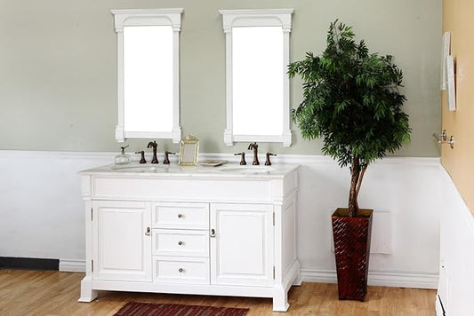 205060-D-WH 60-Inch Double Sink Vanity, Wood, White