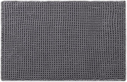 TYUU Waffle Bath Mat, Boho Bathroom Rugs Non Slip, 36x24 Grey | Super Absorbent Quick Dry Bath Rug, Non-Slip Backing, Soft Waffle Washable Farmhouse Bathroom Mats, Tub, Shower & Home Decor