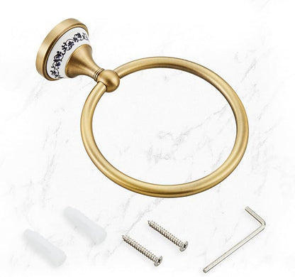 Antique Brass Towel Ring, Hand Towel Holder for Bathroom Wall | Screw-In Wall-Mounted Heavy-Duty Hand Towel Racks for Bathroom & Kitchen YIGUANXIN
