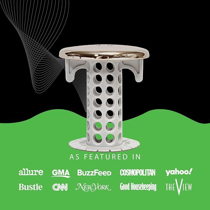 SinkShroom Revolutionary Bathroom Sink Drain Protector Hair Catcher, Strainer, Snare, Nickel Edition