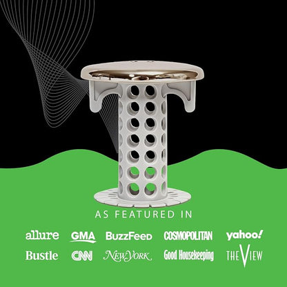 SinkShroom Revolutionary Bathroom Sink Drain Protector Hair Catcher, Strainer, Snare, Nickel Edition