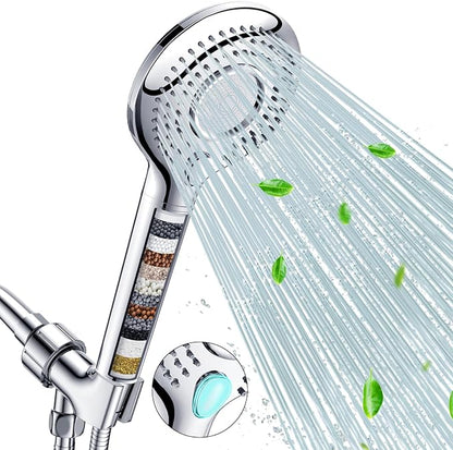 FEELSO Filtered Shower Head with Handheld, High Pressure Shower Filter Head | 15 Stage Water Softener Filters for Hard Water, Remove Chlorine & Harmful Substance, 3 Spray Mode Showerhead, Hose & Bracket