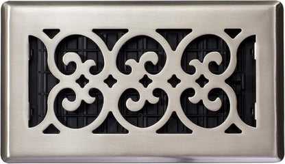 Decor Grates SPH408-NKL Floor Register, 4x8, Brushed Nickel Finish
