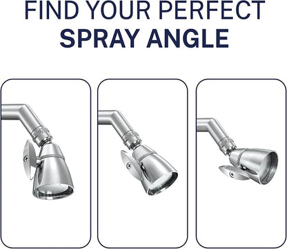 HammerHead Showers® Solid Metal 2 Inch High Pressure Shower Heads - CHROME – 2.5 GPM Shower Heads High Pressure - High Flow Shower Head with ADJUSTABLE SPRAY PATTERN - Fixed Shower Head