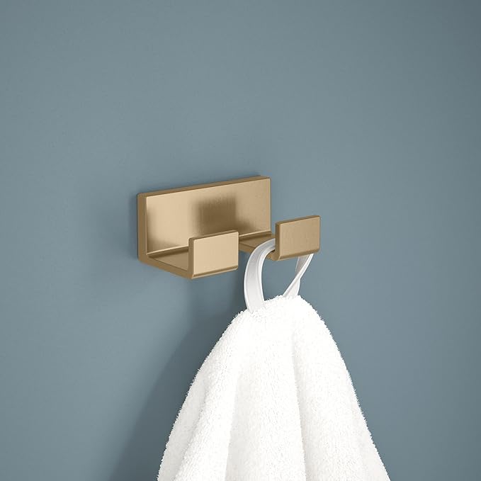 DELTA FAUCET 77736-CZ Vero Wall Mounted Double Towel Hook in Champagne Bronze