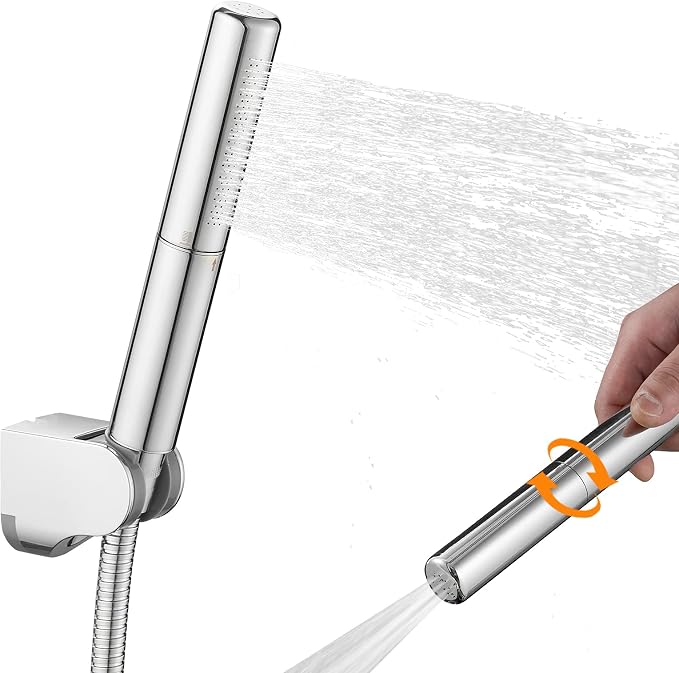 Handheld Shower Head Sprayer Shower Wand Hand Shower Showerhead Chrome | Polished Chrome High Pressure Showerhead, Hand Held, Brass Shower Head, Wall Mounted, 60 In Stainless Steel Shower Hose