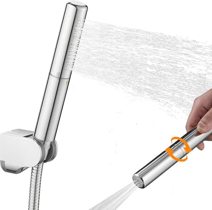 Handheld Shower Head Sprayer Shower Wand Hand Shower Showerhead Chrome | Polished Chrome High Pressure Showerhead, Hand Held, Brass Shower Head, Wall Mounted, 60 In Stainless Steel Shower Hose