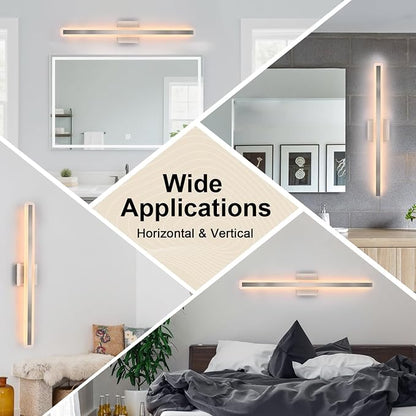31.6 Inch Bathroom Vanity Light, 5CCT Dimmable LED Vanity Light Bar, Modern LED Wall Sconces Lighting Fixtures for Bathroom Mirror Cabinets Bedroom, Brushed Nickel Finish, 36W