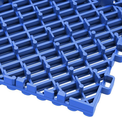 Jocoevol 12-Pcs Interlocking Tile, 12" x 12" Indoor/Outdoor Self-Drainage Interlocking Floor Tiles, Non-Slip Heavy-Duty Polypropylene Splicing Flooring Tile for Garage Patio Pool Bathroom, Blue